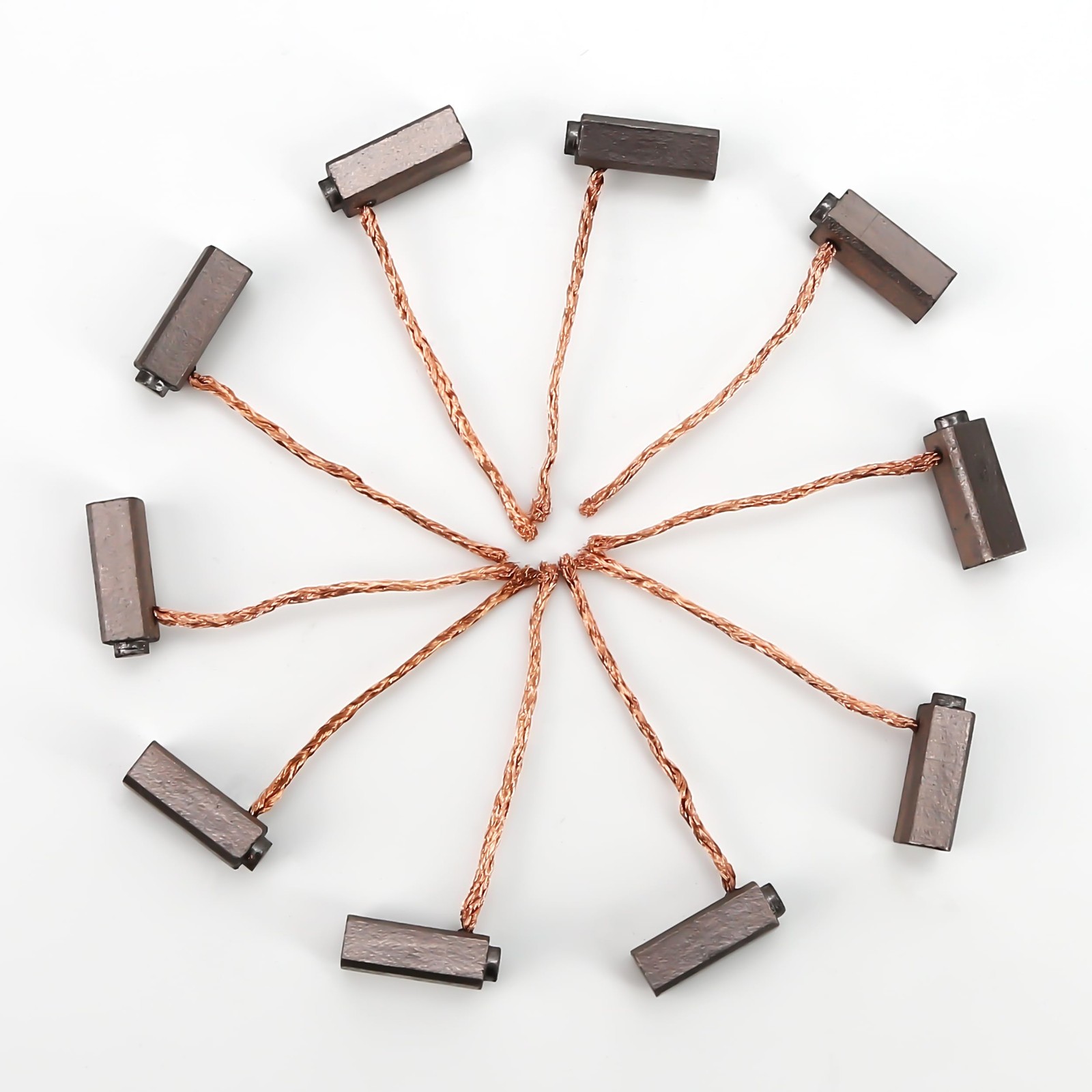 10 Pcs Universal Carbon DC Motor Brushes Electric Wire Black Replacement