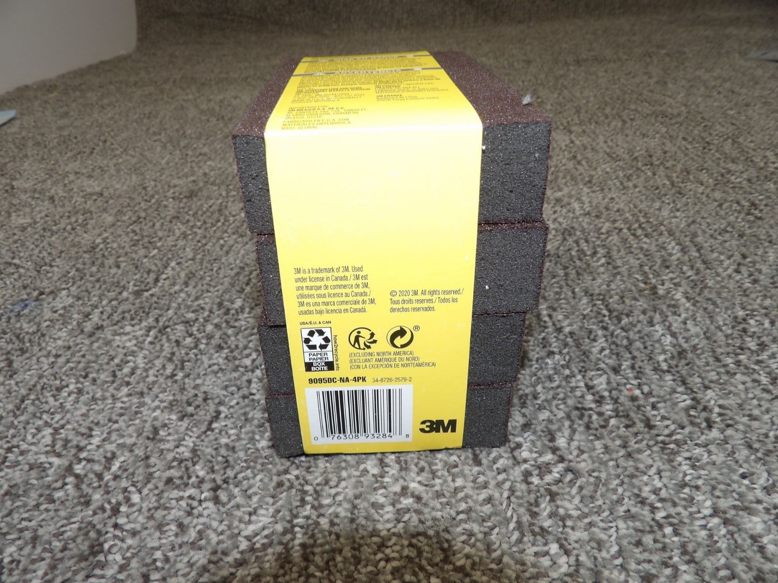 3M Dual Grit Drywall Sanding Sponges Pack Of 4 Fine/Medium 4.75″ x 2.5″ Durable