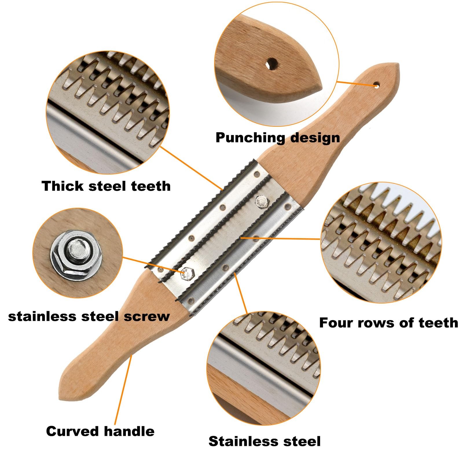 Buffer Wheel Rake, Polishing Tool with Stainless Steel Rake Teeth Head and Ha…