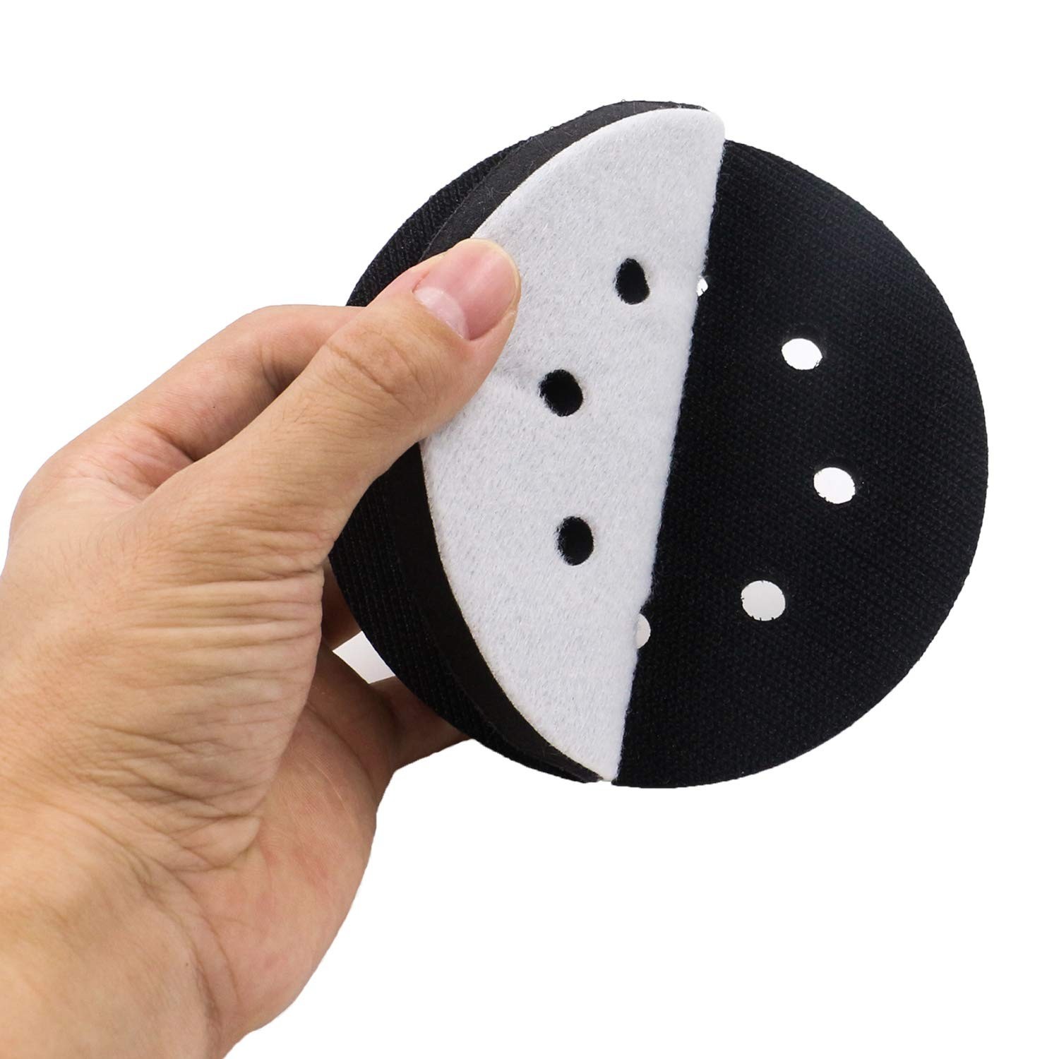 5 Pack 5 Inch 8 Holes Soft Density Interface Pads Hook and Loop 5″ Sponge Cushio