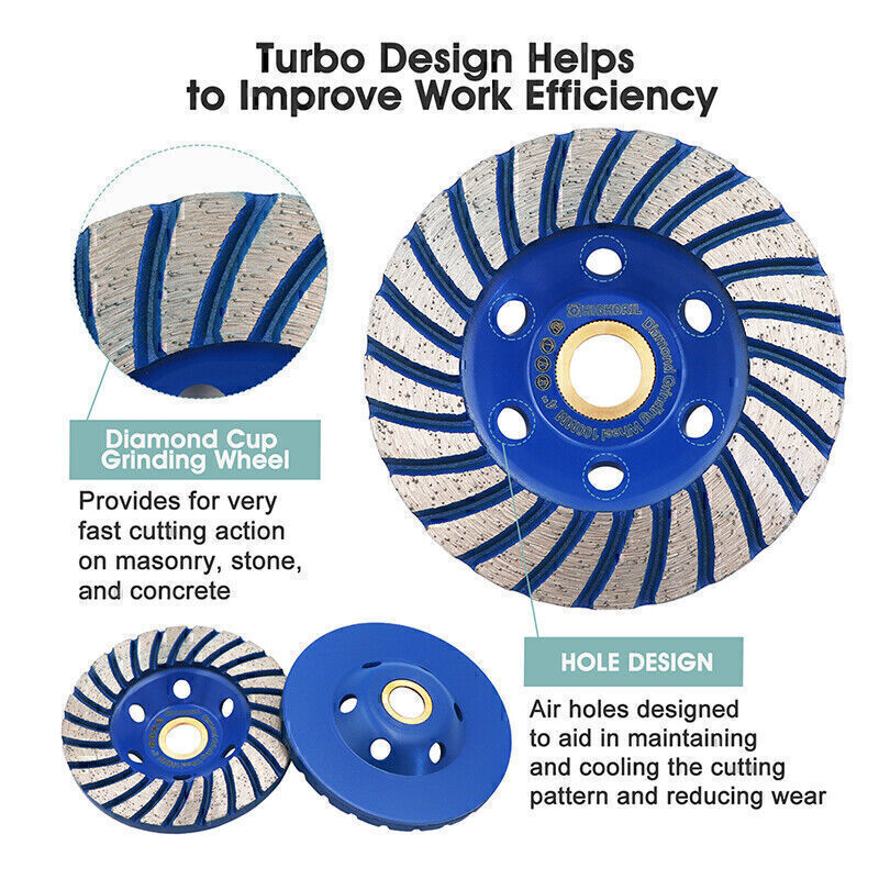 1pc 4/4.5/5/7 inch Diamond Grinding Wheel Turbo Row Grinding Disc for Concrete