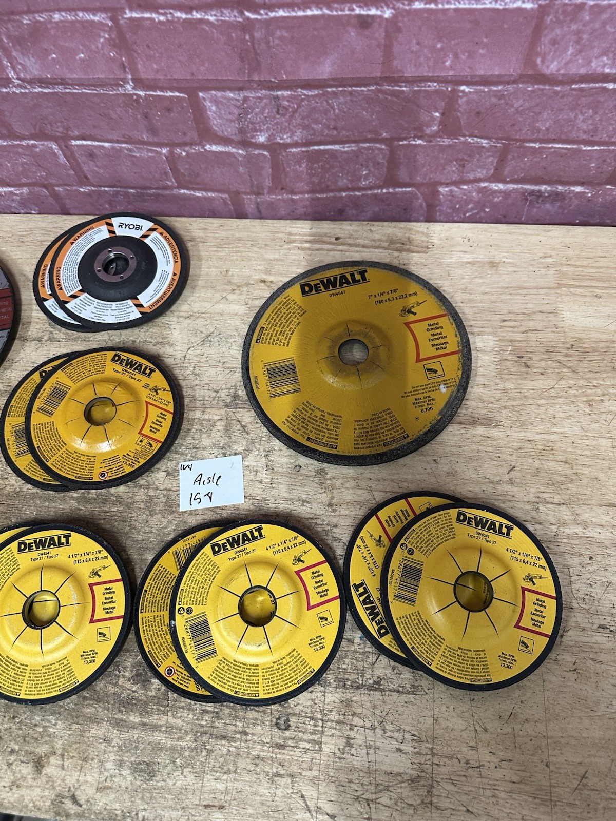 Pack Of 10 DEWALT/ 2 MAKITA / 2 RYOBI/ 1 DIABLO DW4541 4.5” Grinding Wheel Discs