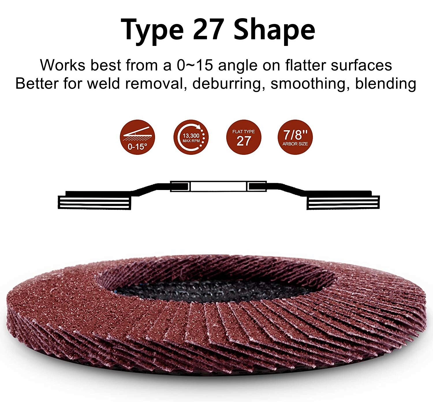 40 PCS 4.5 Inch 40 60 80 120 Grit Assorted Grinding Discs 115mm AO Flap Discs