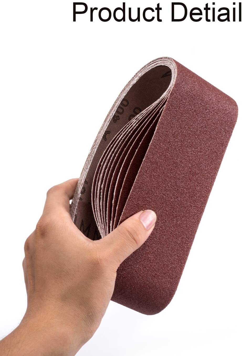 10 Pack 3×21 In Aluminum Oxide Sanding Belts 100 Grit 75x533mm For Belt Sander