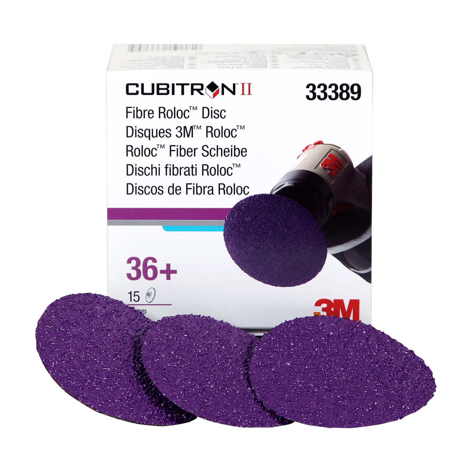 3M Cubitron Ii Roloc Fibre Disc 786C 33389 3 In 36 Grit 15 Pack High