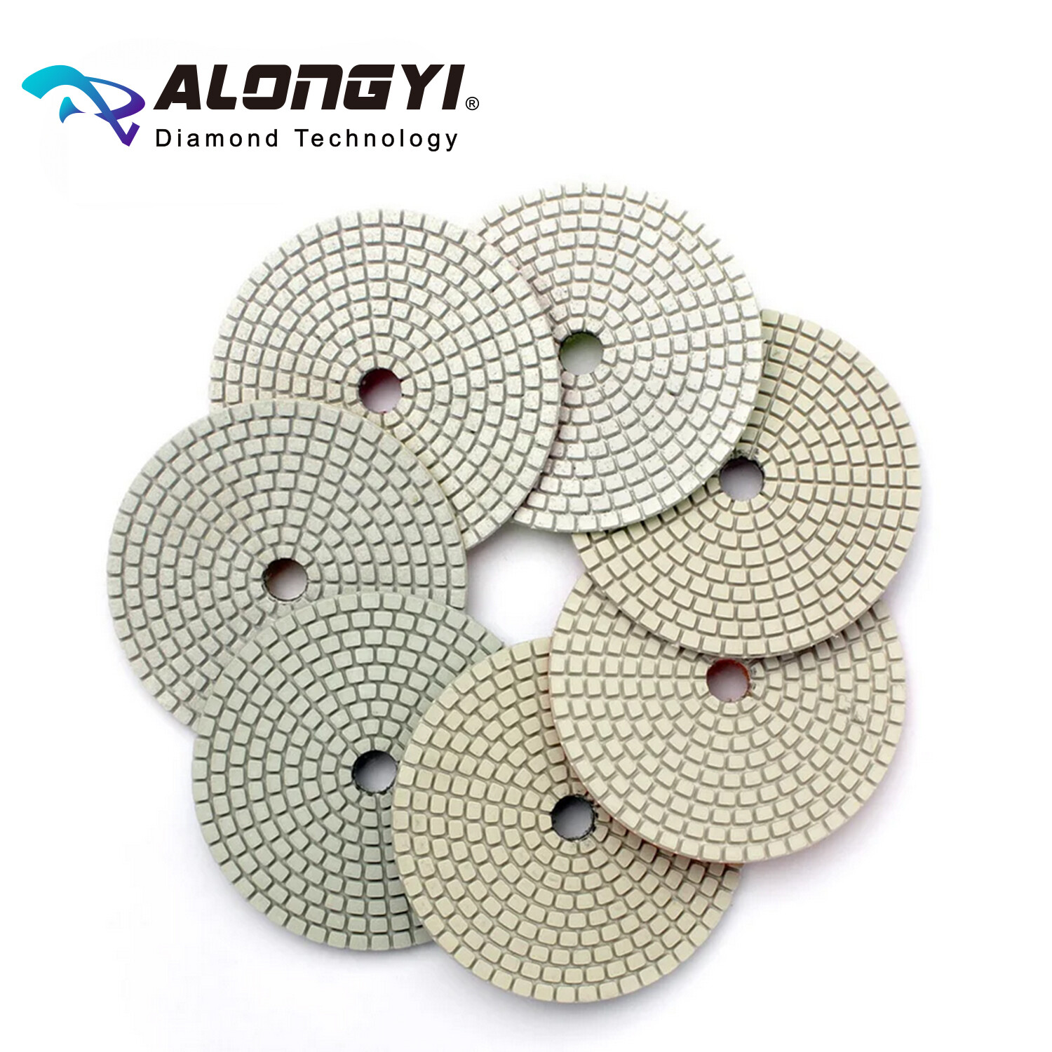 4 Inch 6pcs Diamond Polishing Pads Resins bond 100mm Marble Polishing Discs