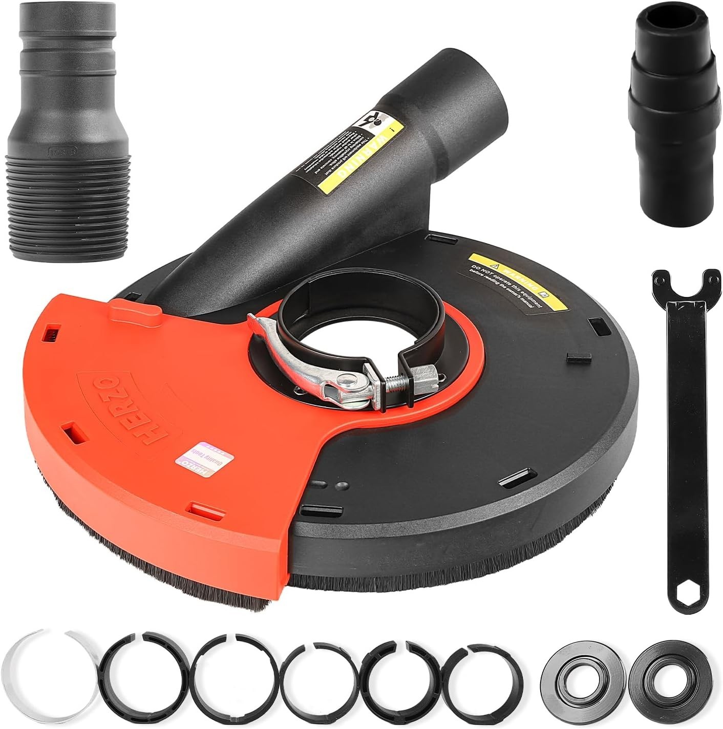 Heavy-Duty 9 Inch Grinding Dust Shroud with Brush Ring for Surface Cleanliness