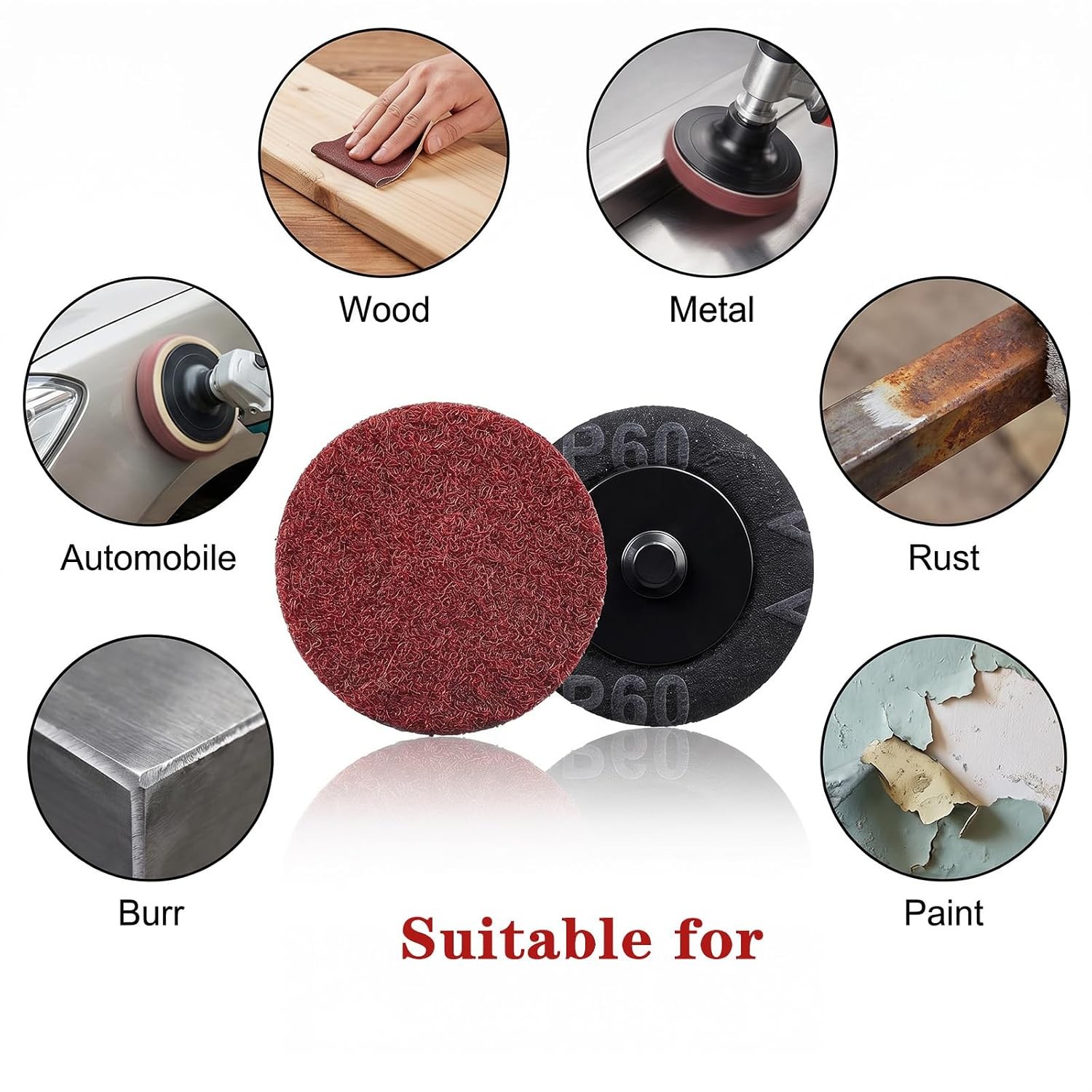 150pc 2 Inch Aluminum Oxide Sanding Discs Roll Die Grinder Sanding Discs