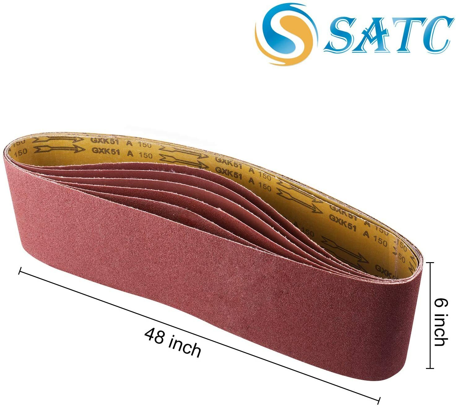 6PCS 6×48 in Sanding Belts 60 80 120 150 240 400 Grit Belt Sander Sandpaper