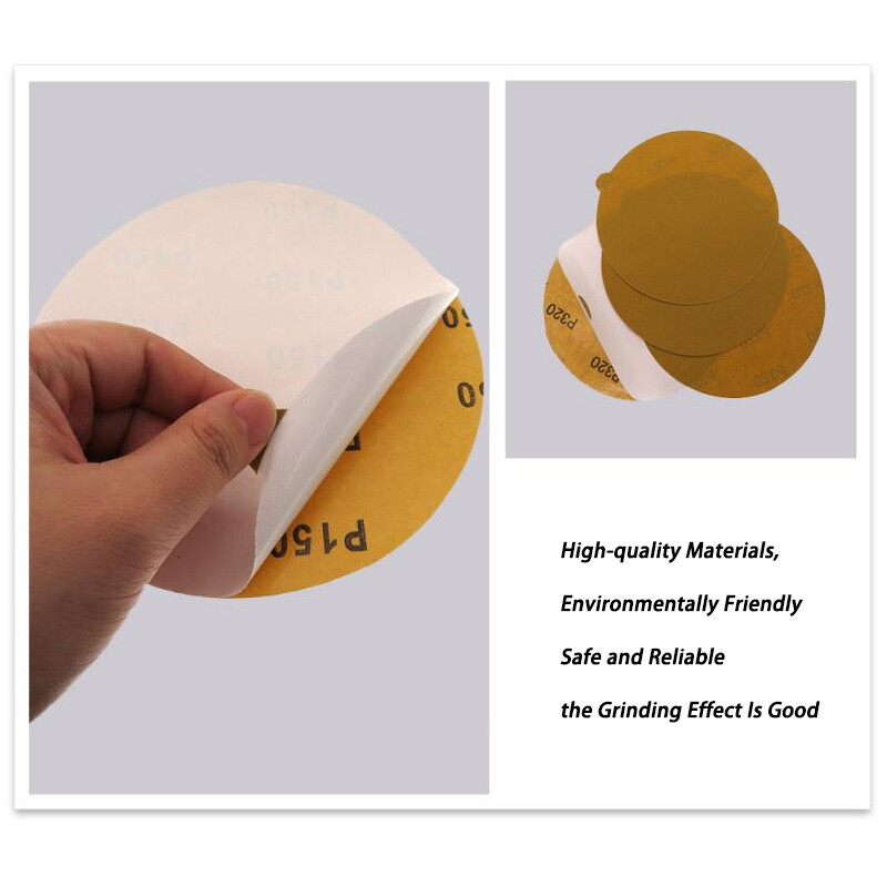 6 Inch 150mm Self Adhesive Sanding Discs Yellow Sandpaper 40 – 800 Grit Polished