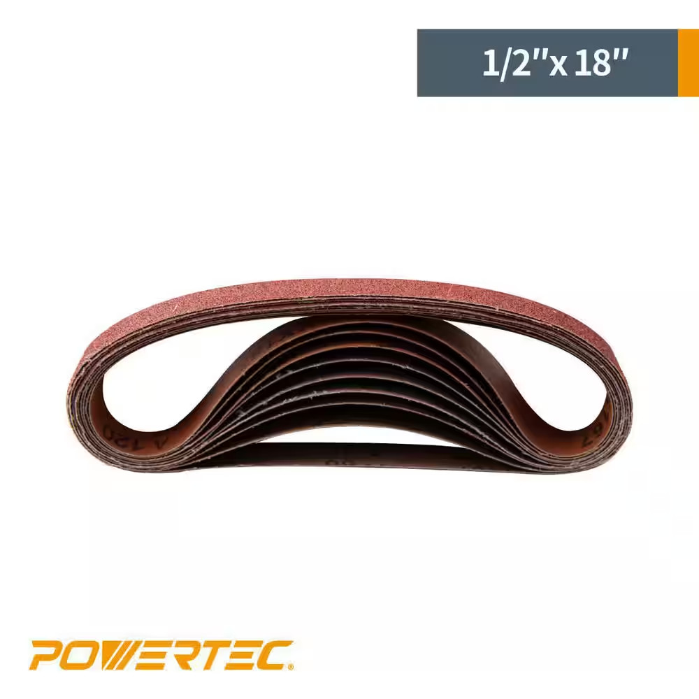 1/2 In. X 18 In. 40-Grit Aluminum Oxide Sanding Belt Sandpaper (20-Pack)