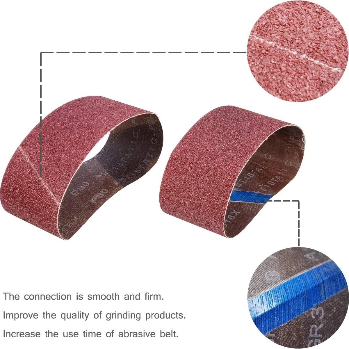 15-Pack 2.5″ x 14″ Sanding Belts – Anti-Static Aluminum Oxide Quality