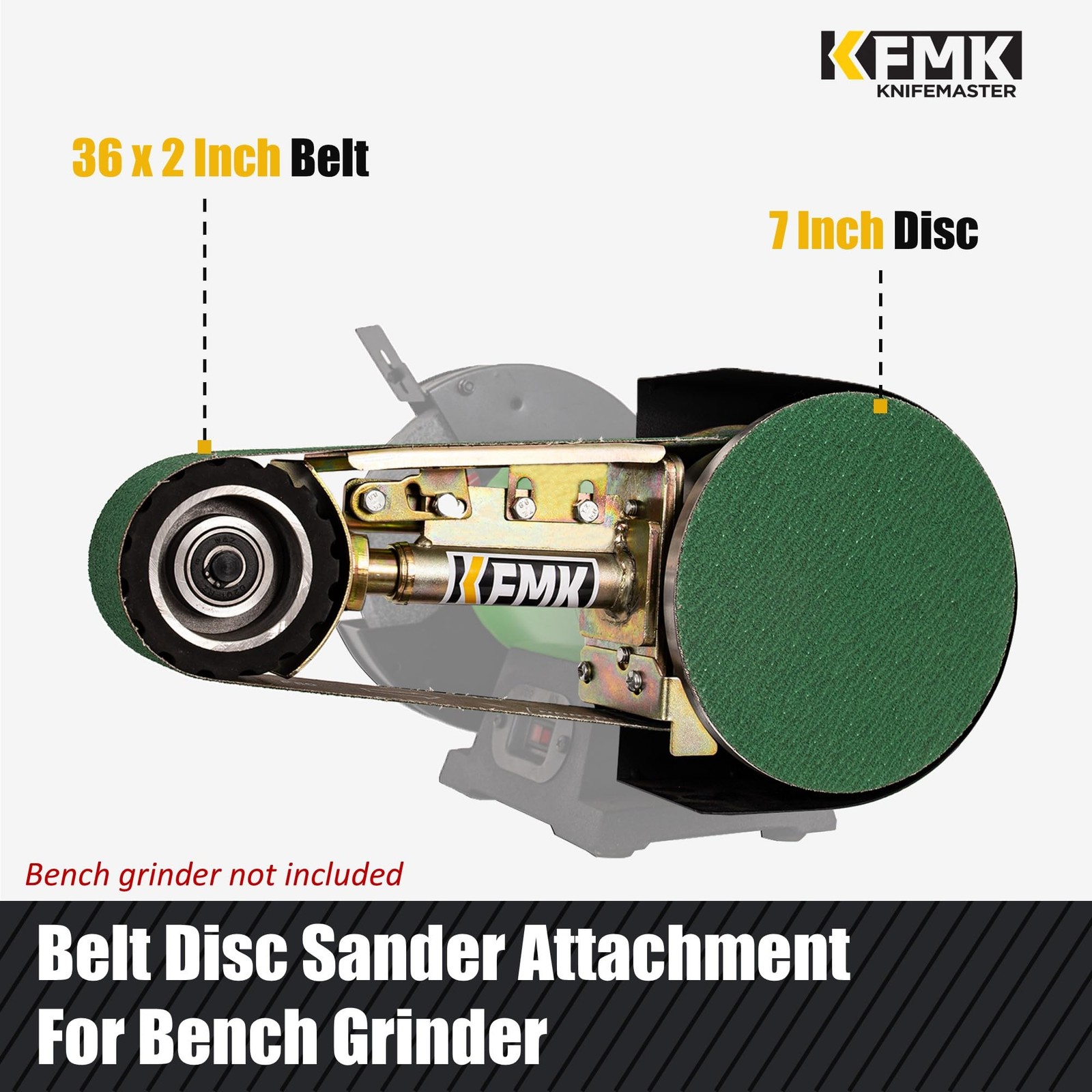 2“x 36 Belt Sander Attachment for Bench Grinder, 2×36-inch Belt and 7-inch