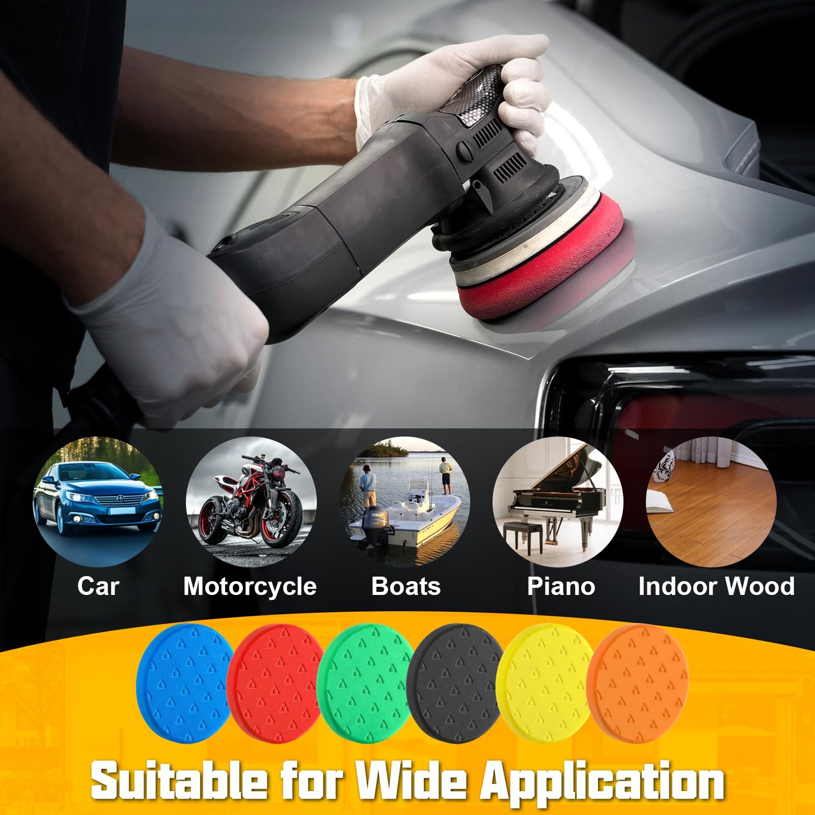 6 Pcs Buffing Polishing Pads, 5.5 Inch Pads for 5 Inch, 6P