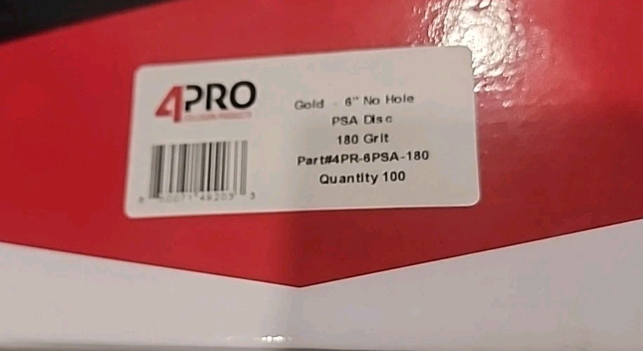 PSA 180 Grit Sandpaper – 6 IN Round Sanding Discs with Adhesive Back, 100Pc