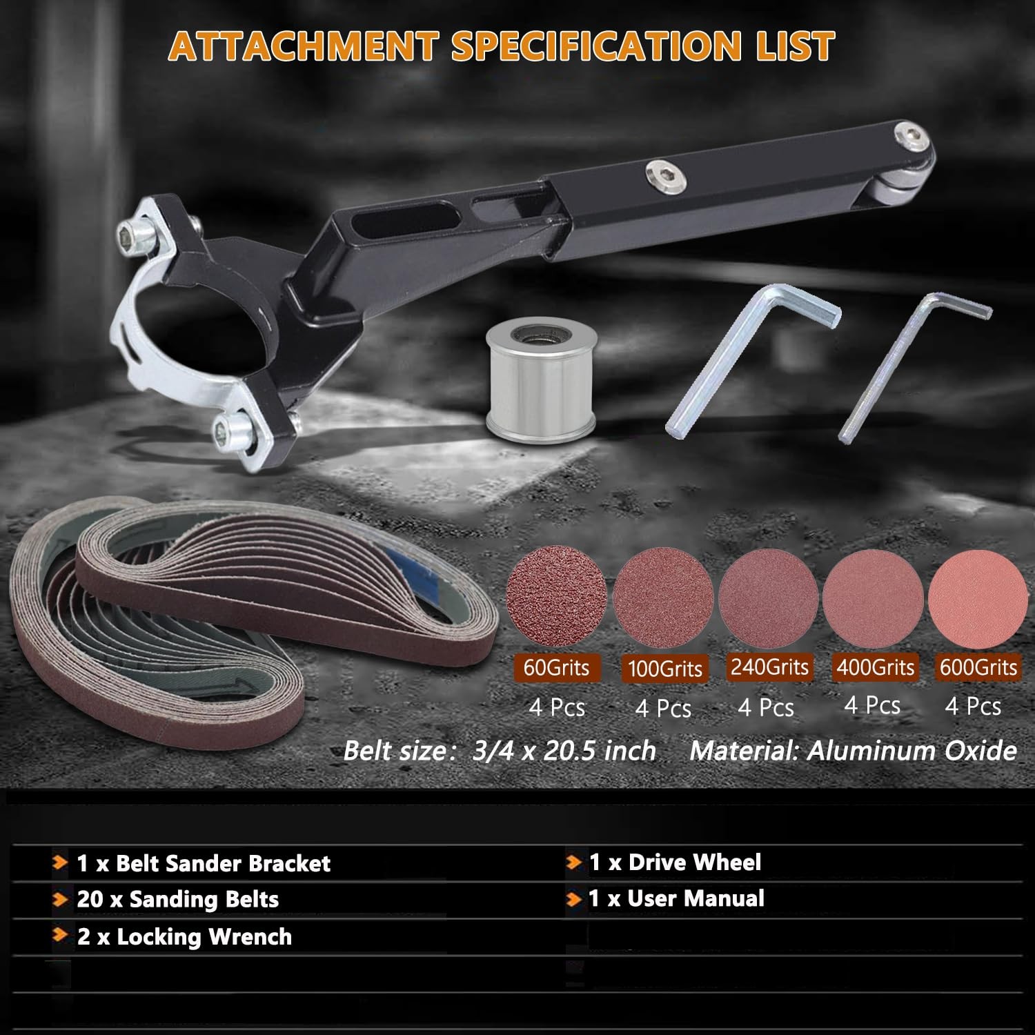 Belt Sander Attachments for Angle Grinder,Aluminum Alloy Detailing Bandfile S…
