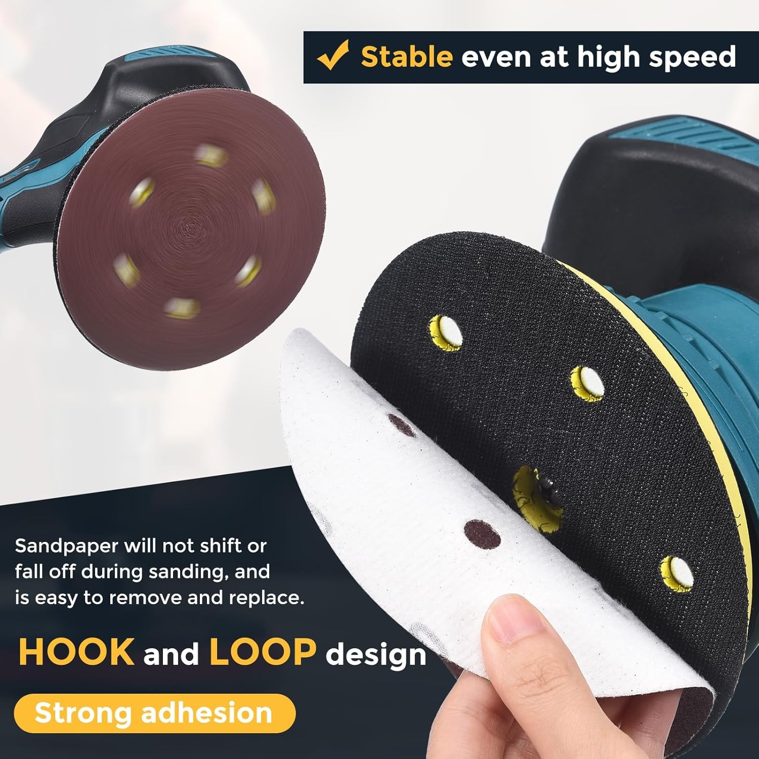 10pcs 7″ 120 Grit Sanding Discs Hook and Loop 8-Hole Aluminum Oxide