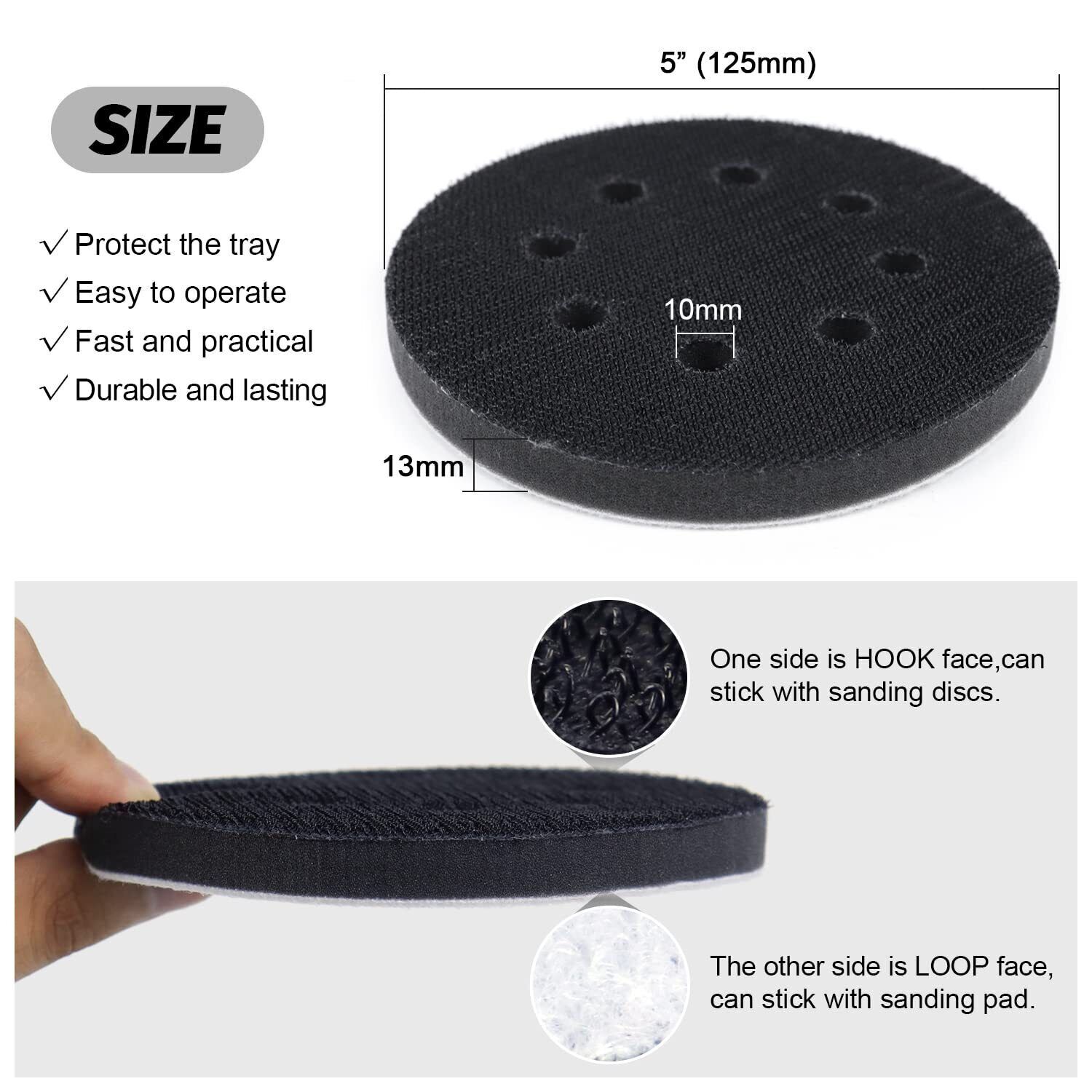 45PCS 5 Inch Sanding Discs Hook Loop Sandpaper 400-10000 Grit W/ Interface Pad