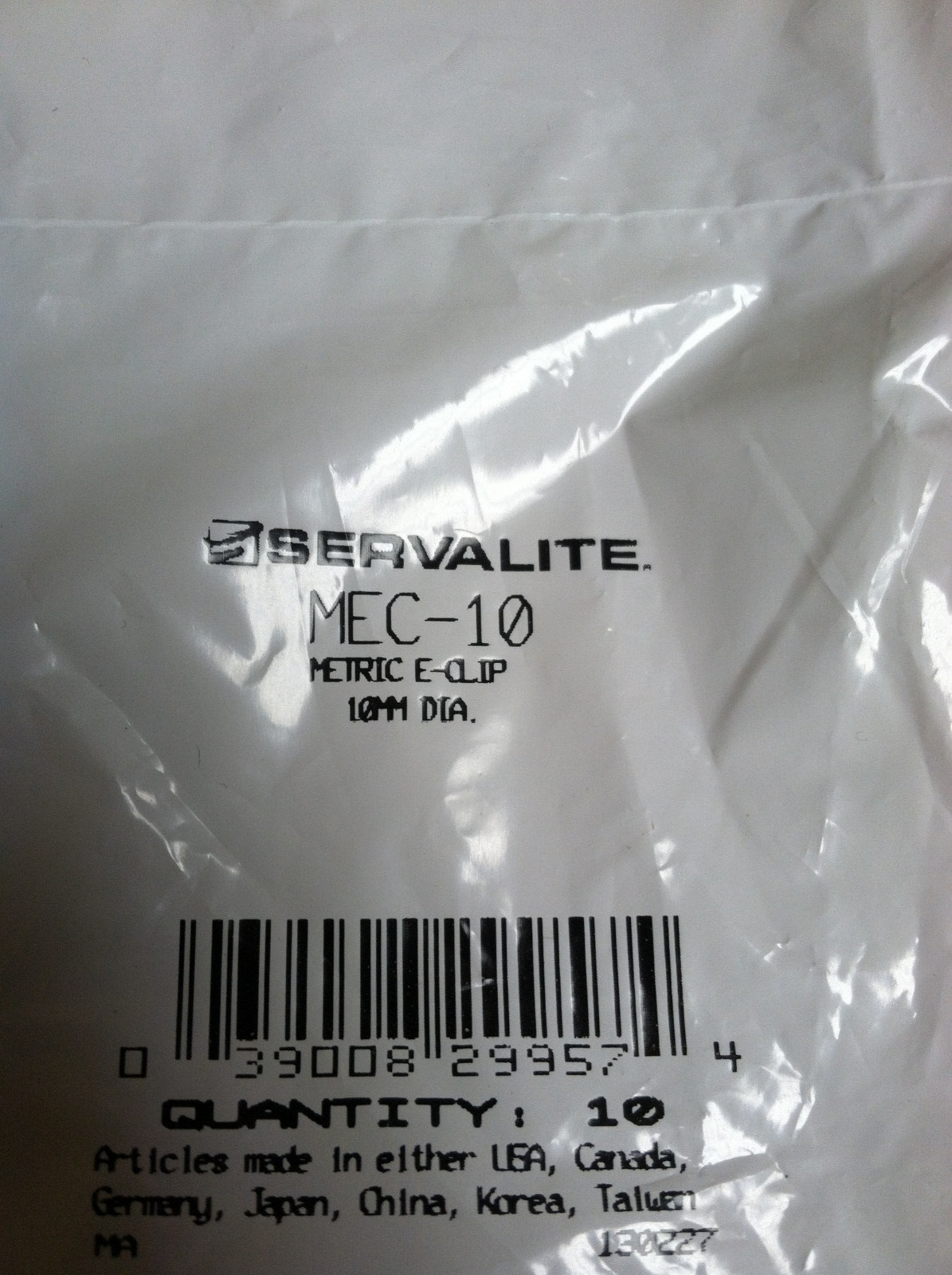 METRIC E-CLIP 10MM DIAMETER PACK OF 10
