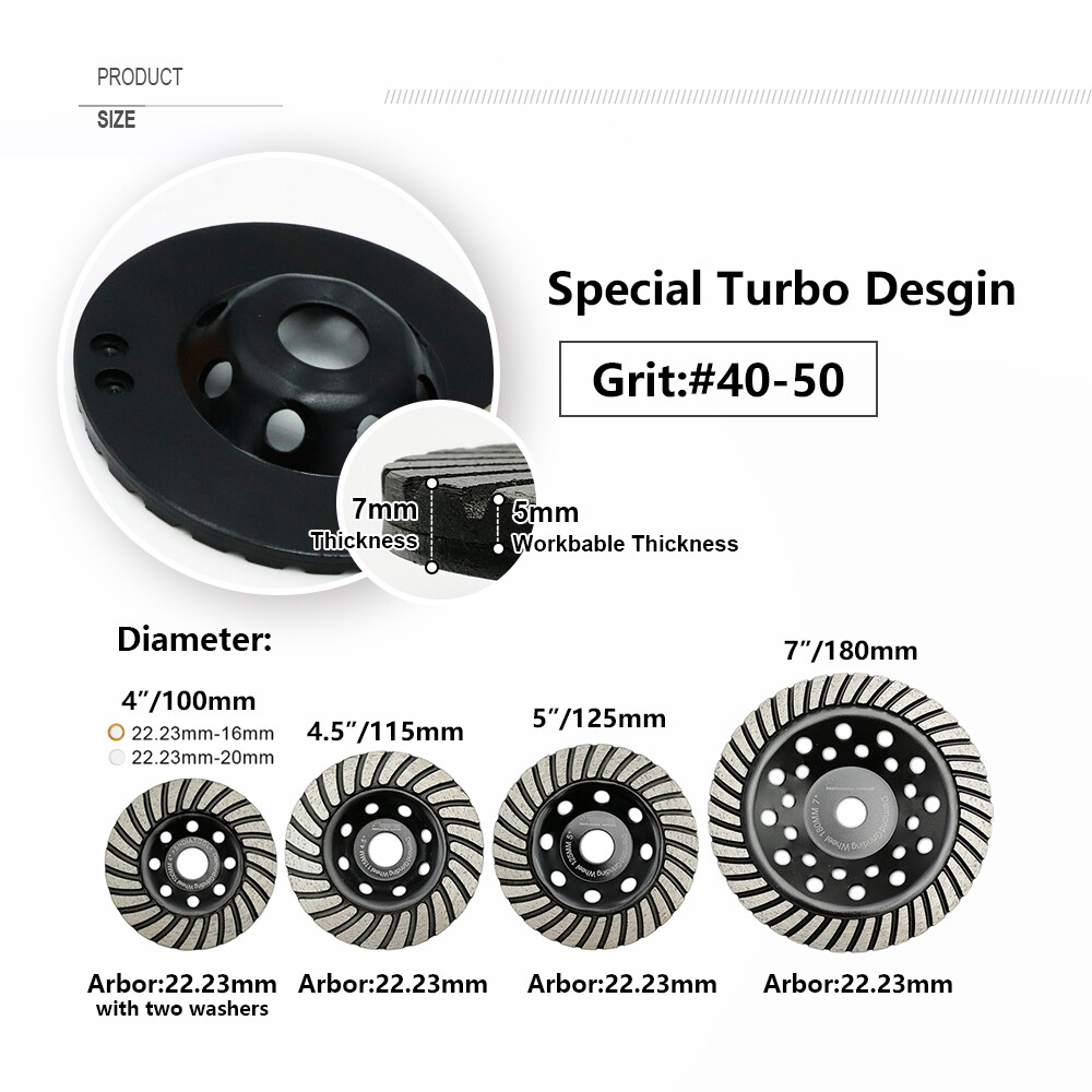 Diamond Grinding Wheel 4-7inch Snading Wheel Disc Granite Marble Tile Grinder