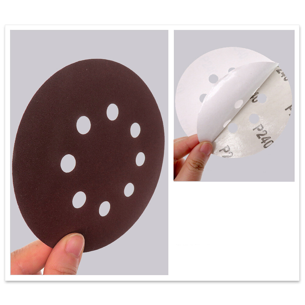 5″ 125mm 8 Hole Red Sandpaper Sanding Discs Furniture Wood Polishing 80-320 Grit