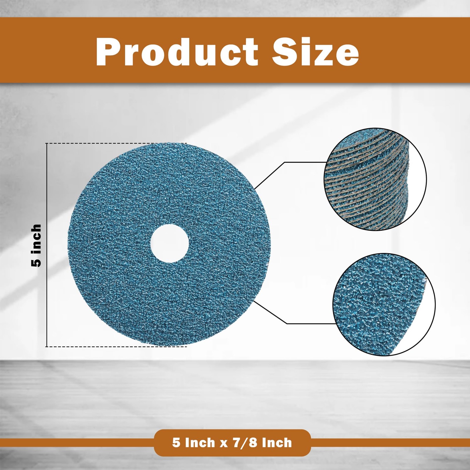 25 PCS 36 Grits Zirconia Resin Fiber Grinding Sanding Discs 5×7/8 Inch