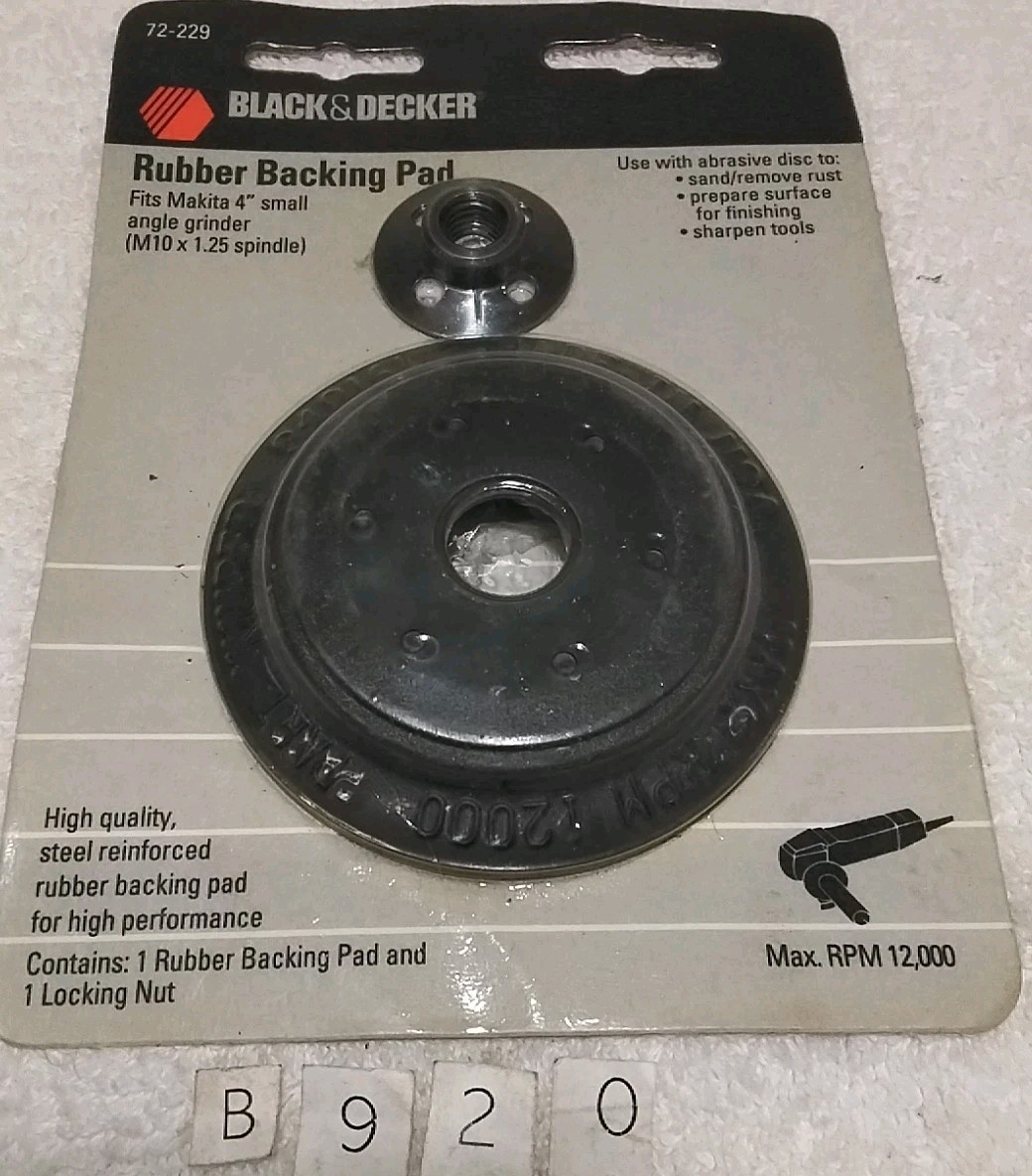 BLACK&DECKER 72-229 4″-M10×1.25 RUBBER BACKING PAD