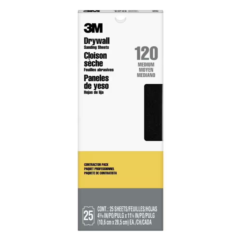 Pro-Pak 4-3/16 In. X 11-1/4 In. 120 Grit Fine Drywall Sanding Sheet (25-Pack)