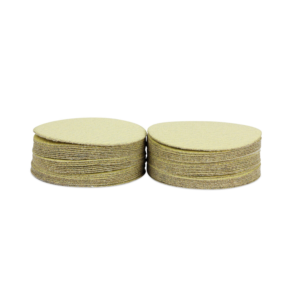 BHA 3″ Inch Gold Hook & Loop Sanding Discs Orbital DA Sandpaper – 50 Pack