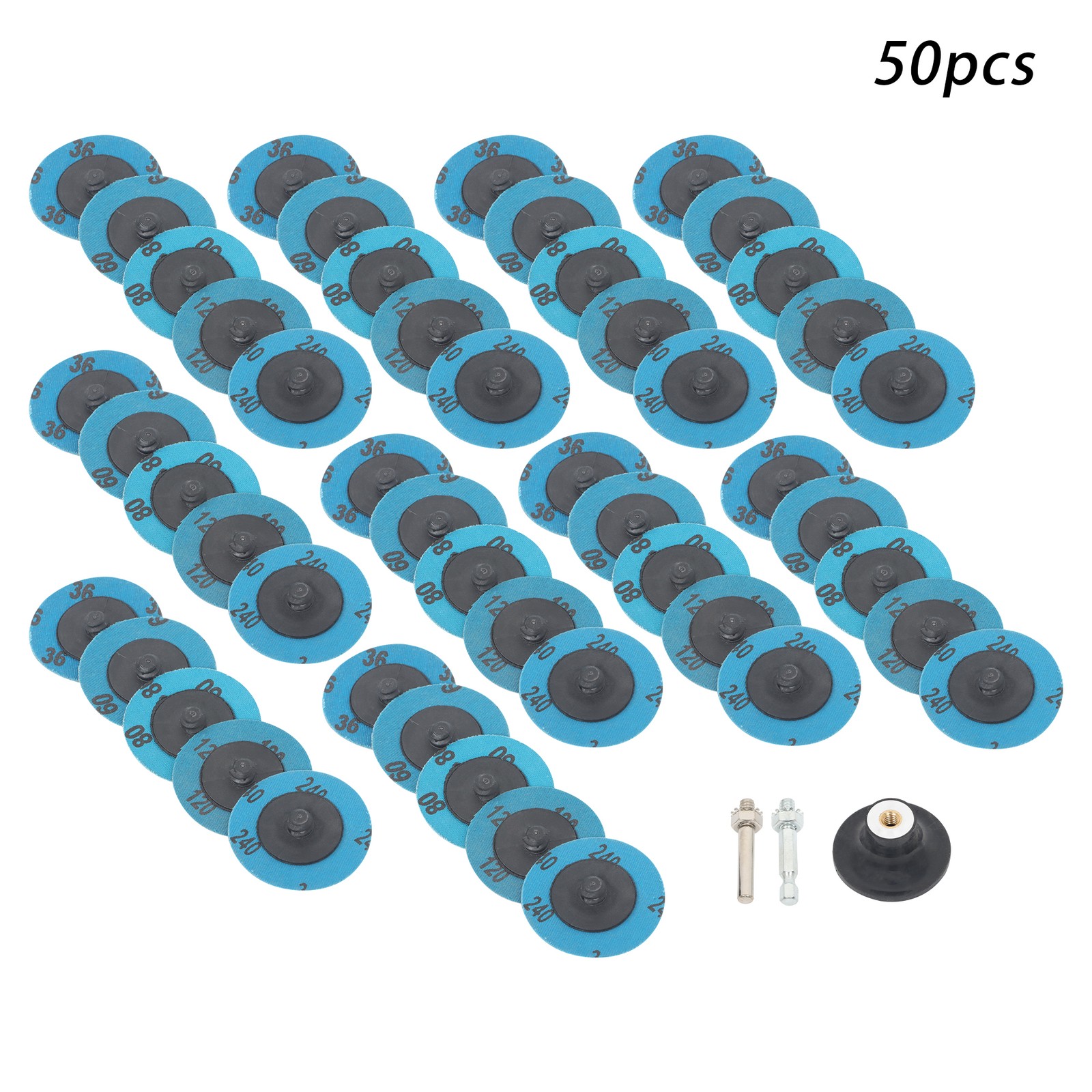 Set of 50 Quick Change Sanding Discs Set 2 Inch 36/60/80/120/240 Grit