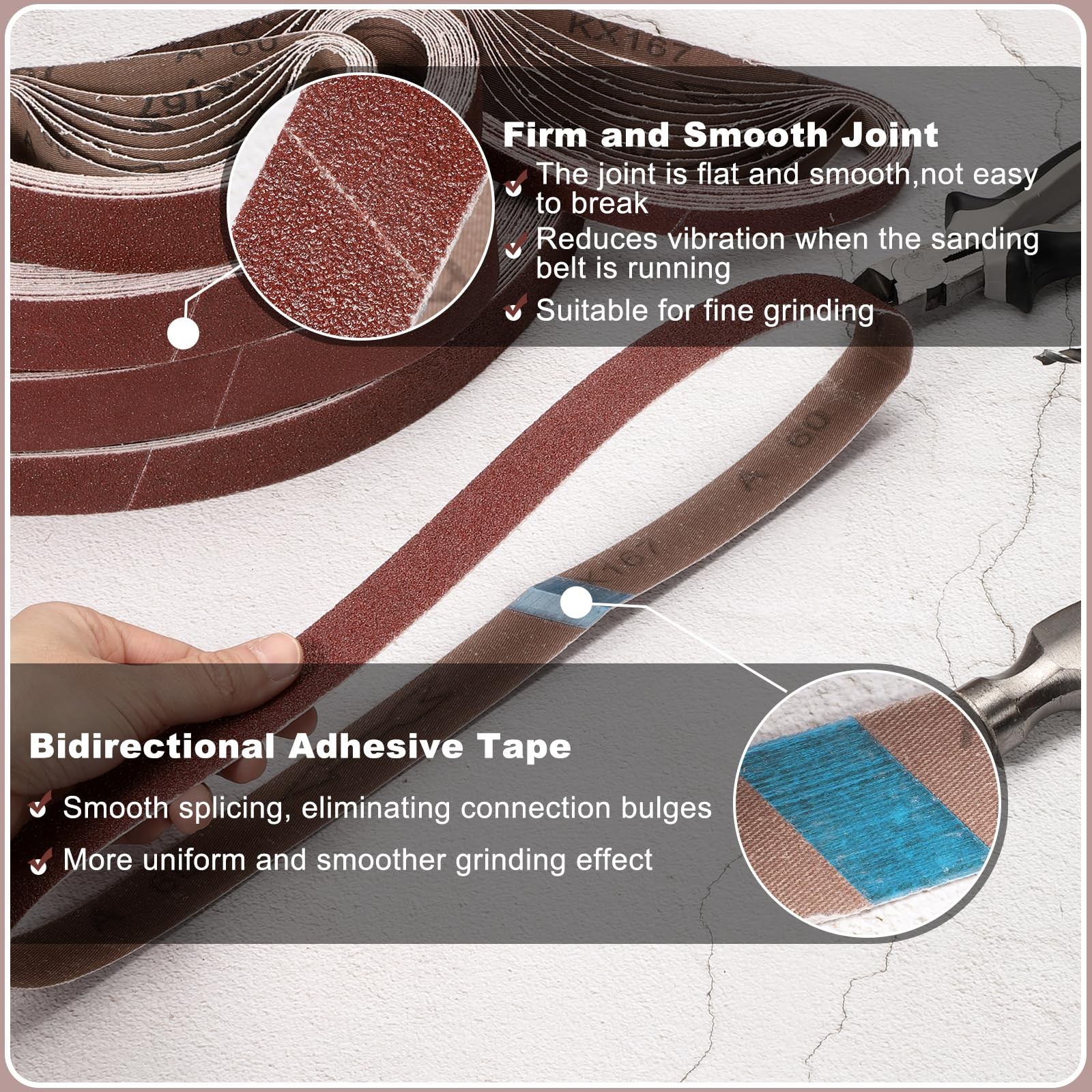 1/2 x 12 Inch Sanding Belts, 20 Pcs 80 Grits Aluminum Oxide Abrasive Belt San…