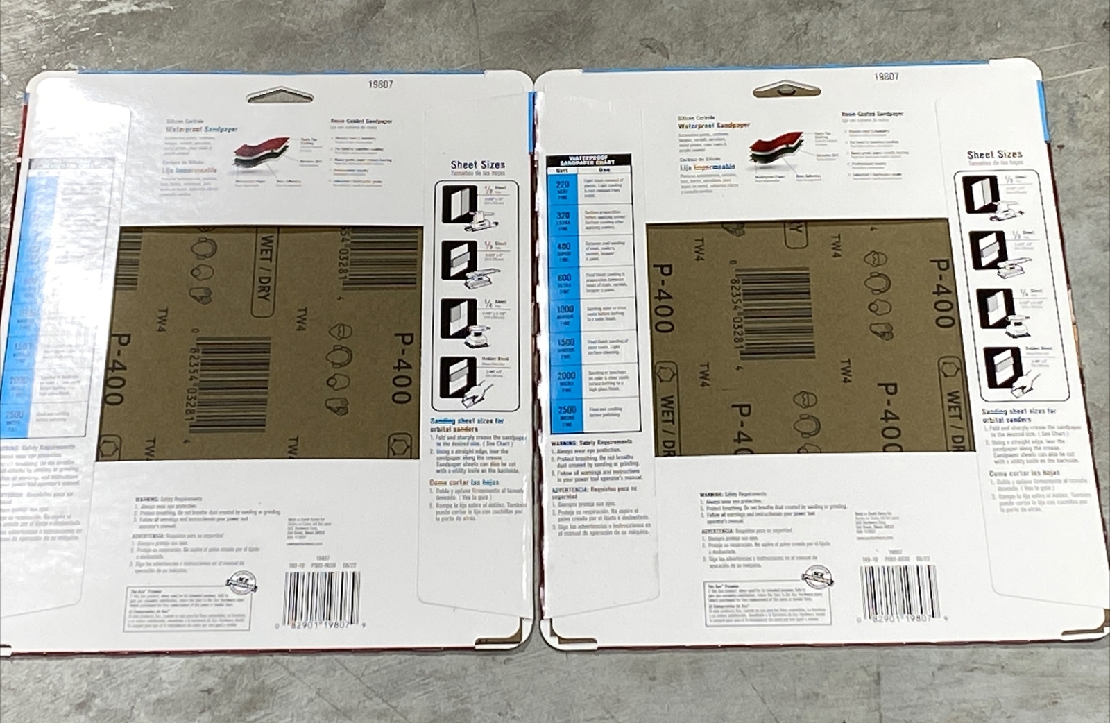 Ace Waterproof Sandpaper Sheets 400 Grit Super Fine, 9” x 11” – 10 Sheets 19807