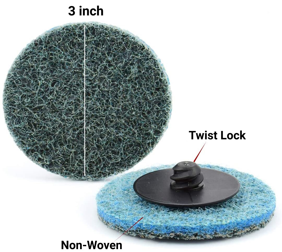 25PCS 3 Inch Roll Lock Quick Change Sanding Disc Surface Polishing Grinding Pads