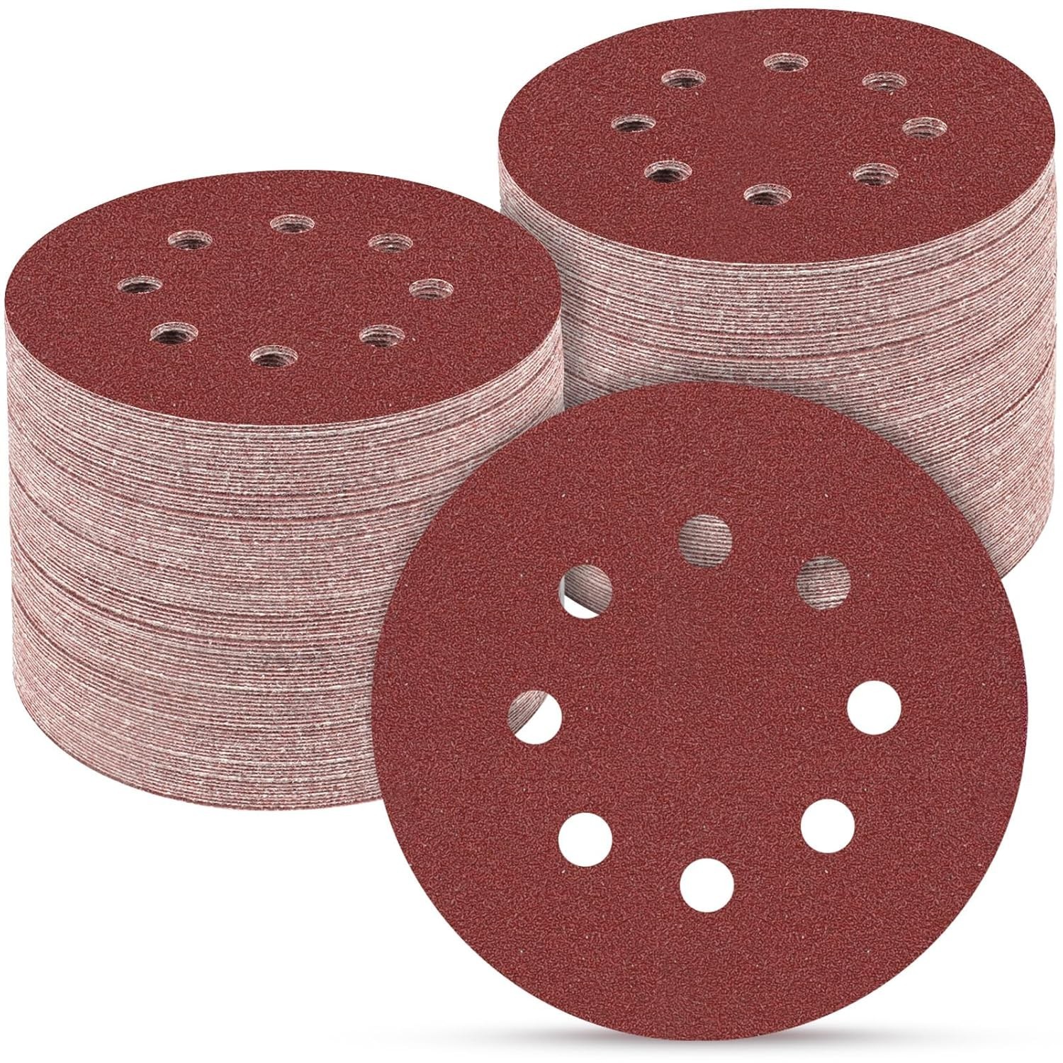 165 PCS 5 Inch Sanding Discs,Round Hook and Loop Sandpaper for Random Orbital…