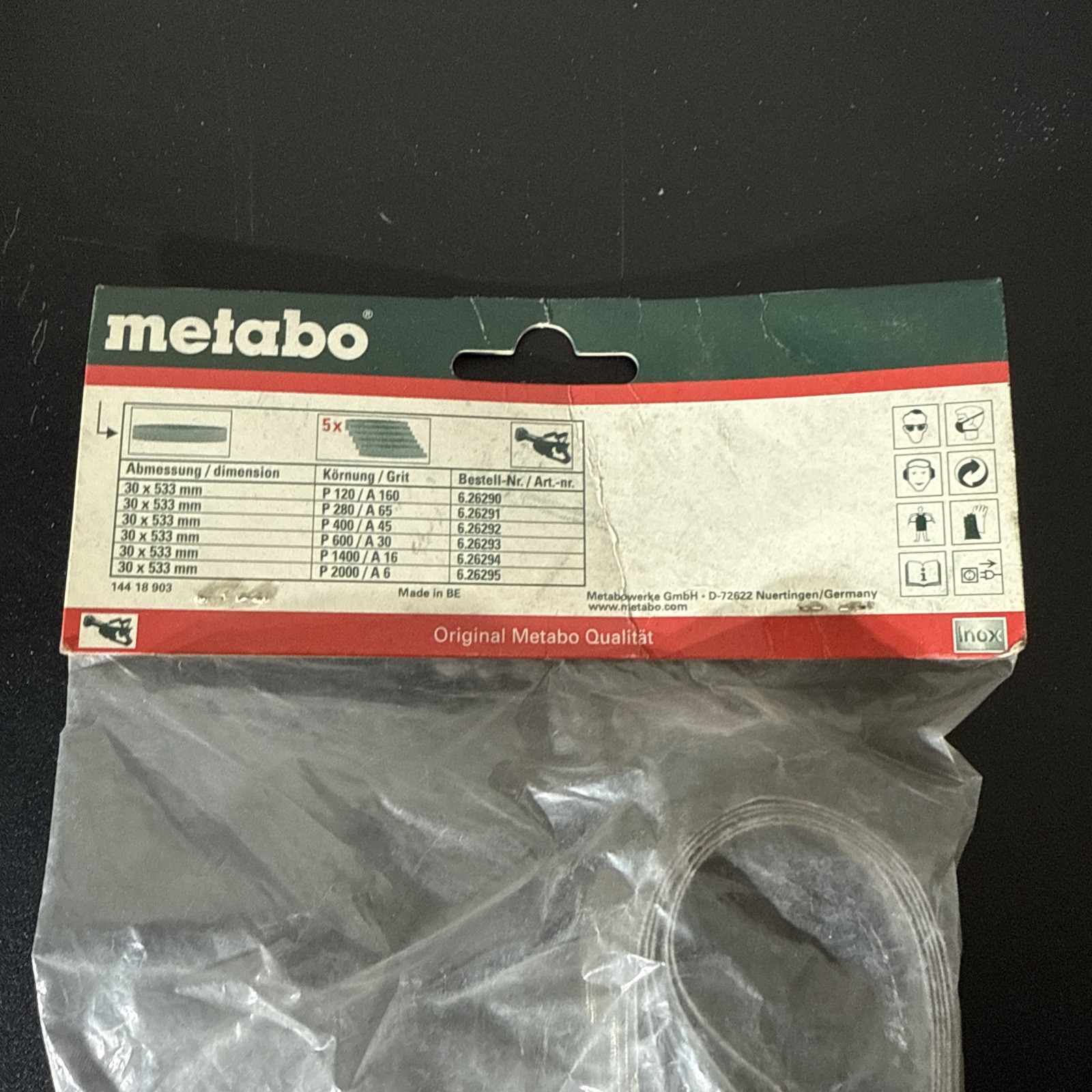 5 SANDING BELTS 30 X 533 MM, P2000/A6, PYR, RB (626295000)￼