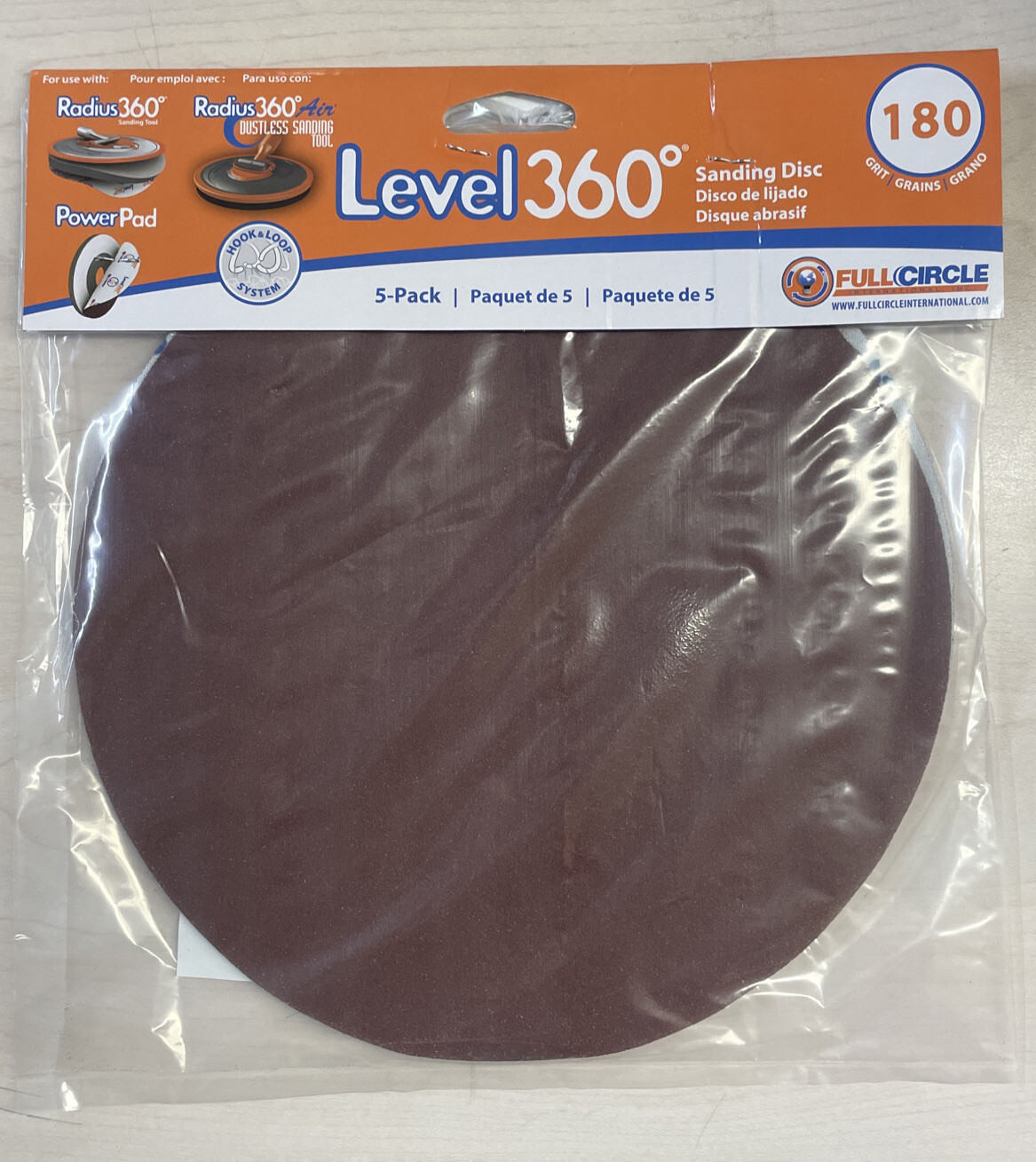 Radius 360 Drywall Sanding Discs, 9″ 180-Grit (5 Pack) Fits PC 7800