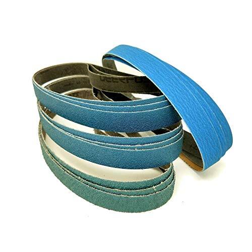 3/8 Inch x 13 Inch Zirconia Sanding Belts, 4 Each of Assorted Sizes
