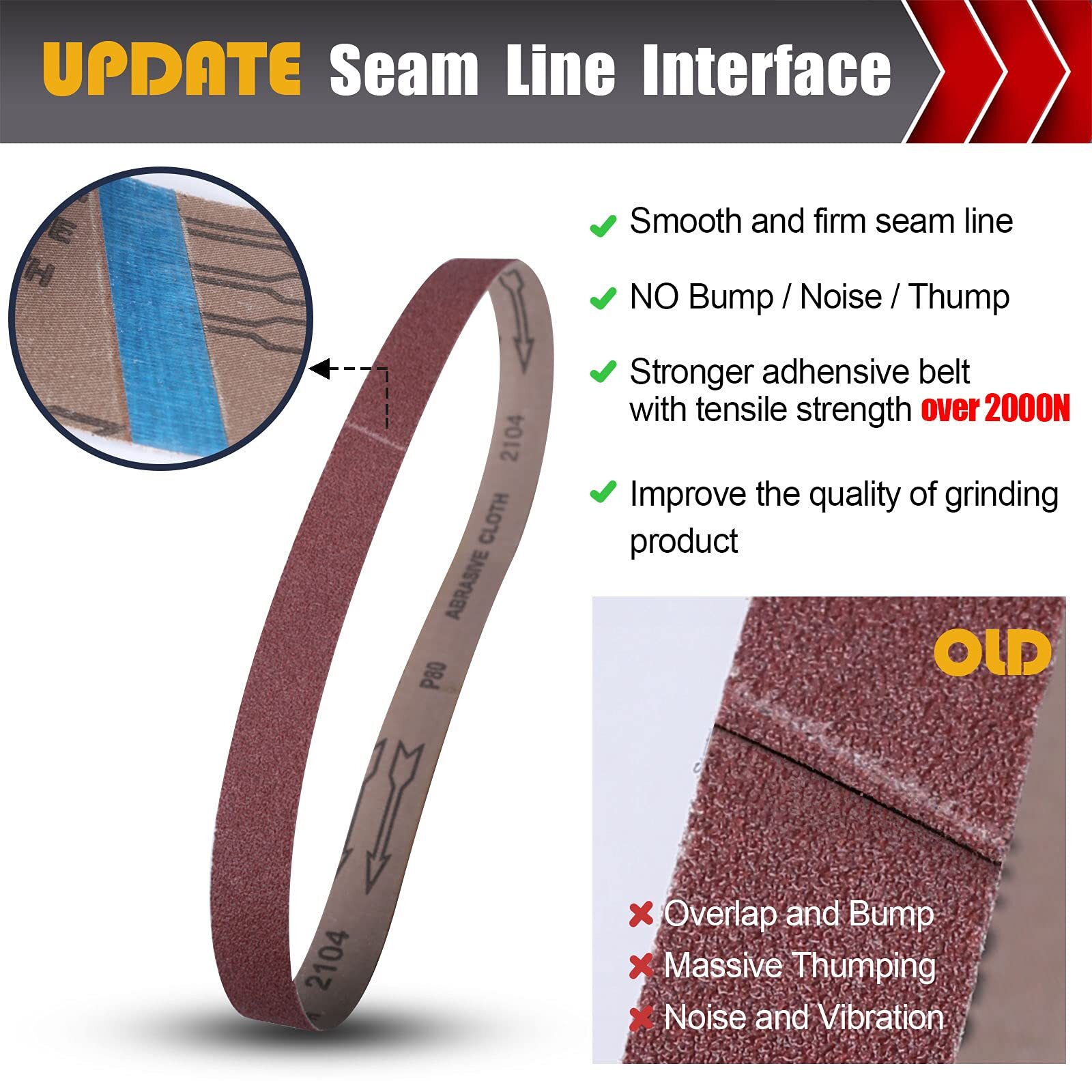 12 Pcs 1×30 Inch Sanding Belt Aluminum Oxide Sanding Belt for Woodworking Metal
