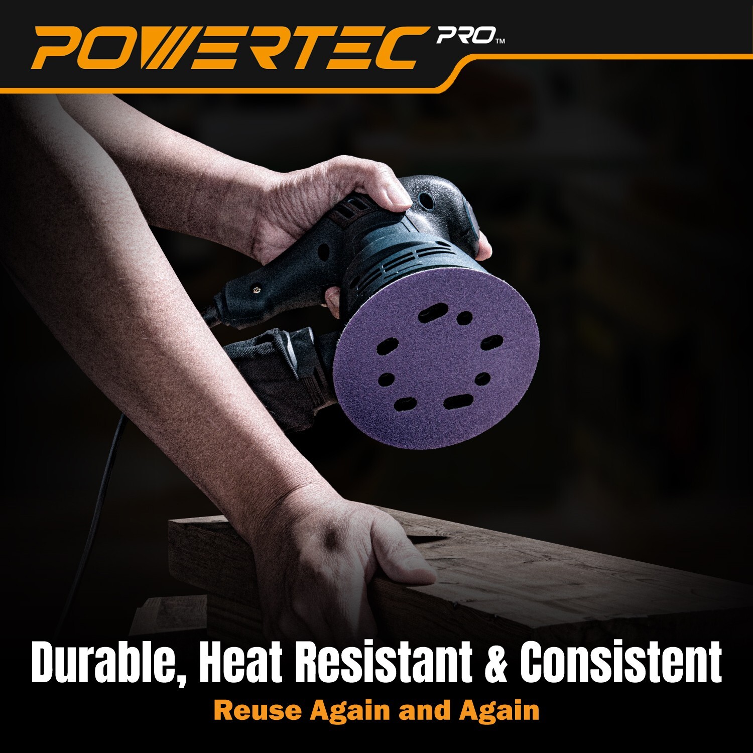 POWERTEC 5-Inch Hook and Loop Sanding Disc, Assorted Grits Zirconia Sandpaper
