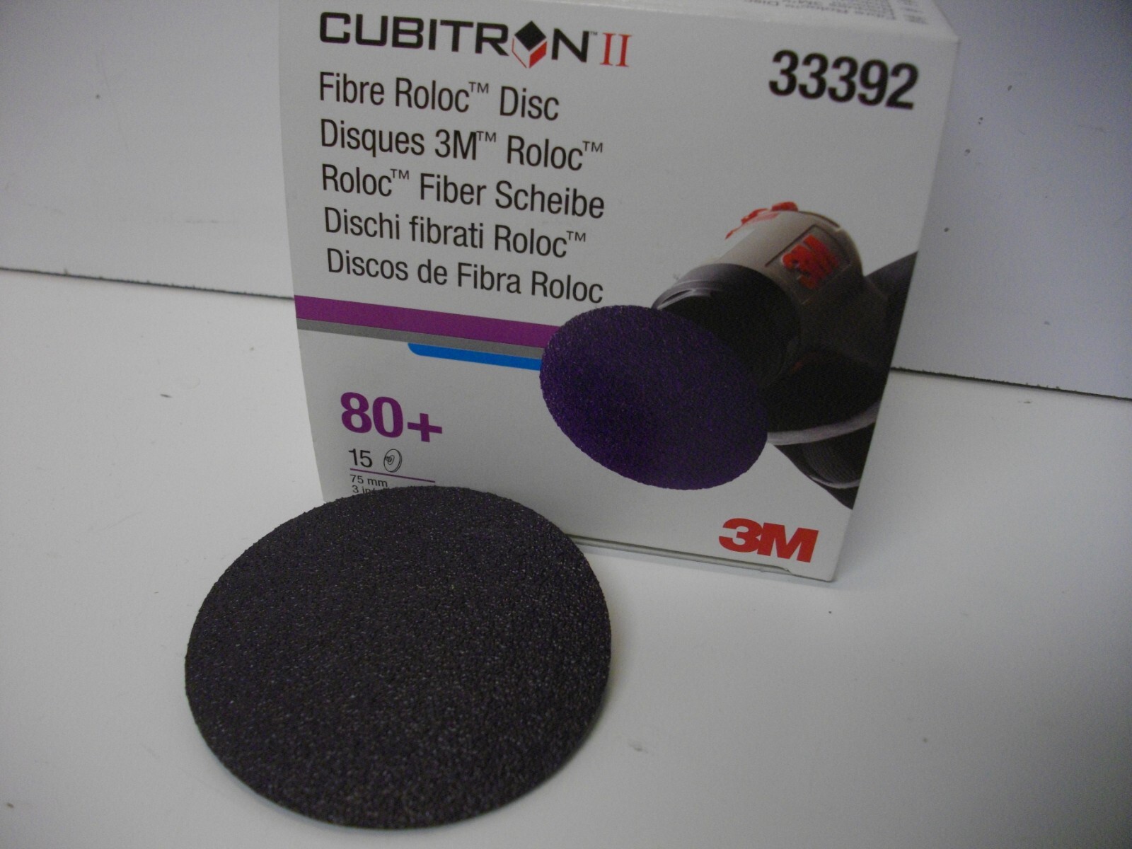 3M 33392 Cubitron II 3″ sanding disc 80+ Grit box of 15 each