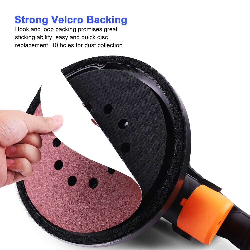 9 inch 10-Hole Sanding Disc Drywall Sander Paper Hook Loop 40 60 80 120 240 Grit