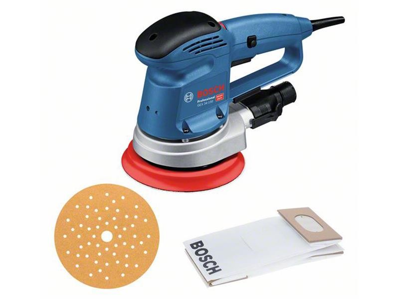 Bosch 240V Professional Random Orbital Sander 150mm 340W Wt: 2.1kg BSH601372870