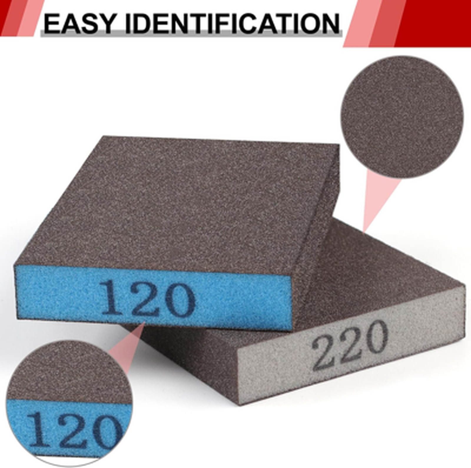 Sanding Sponge Assortment 8 Pack Includes 60 80 120 220 Grit Reusable for