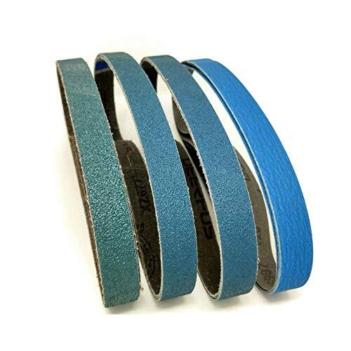 3/8 Inch x 13 Inch Zirconia Sanding Belts, 4 Each of Assorted Sizes