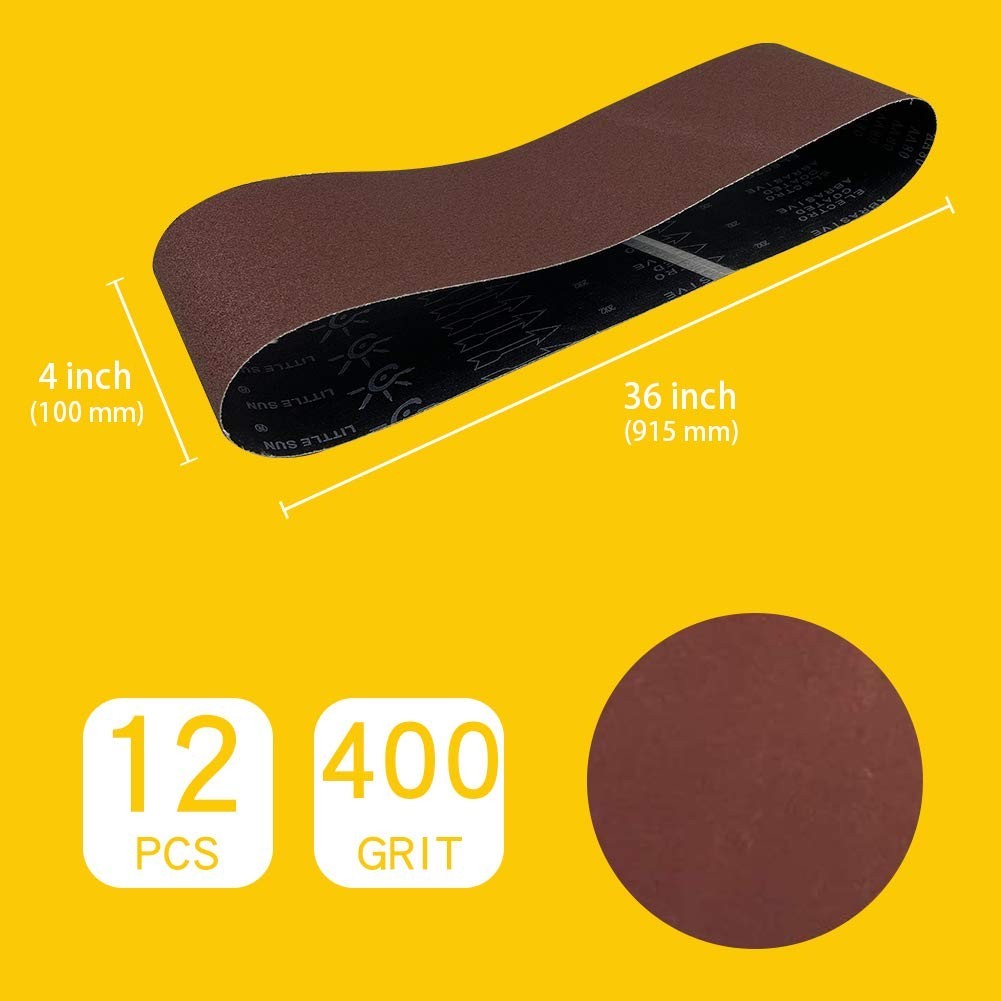 Versatile 400 Grit Sanding Belts 4 x 36 Inch – Ideal for Wood, Metal, & More