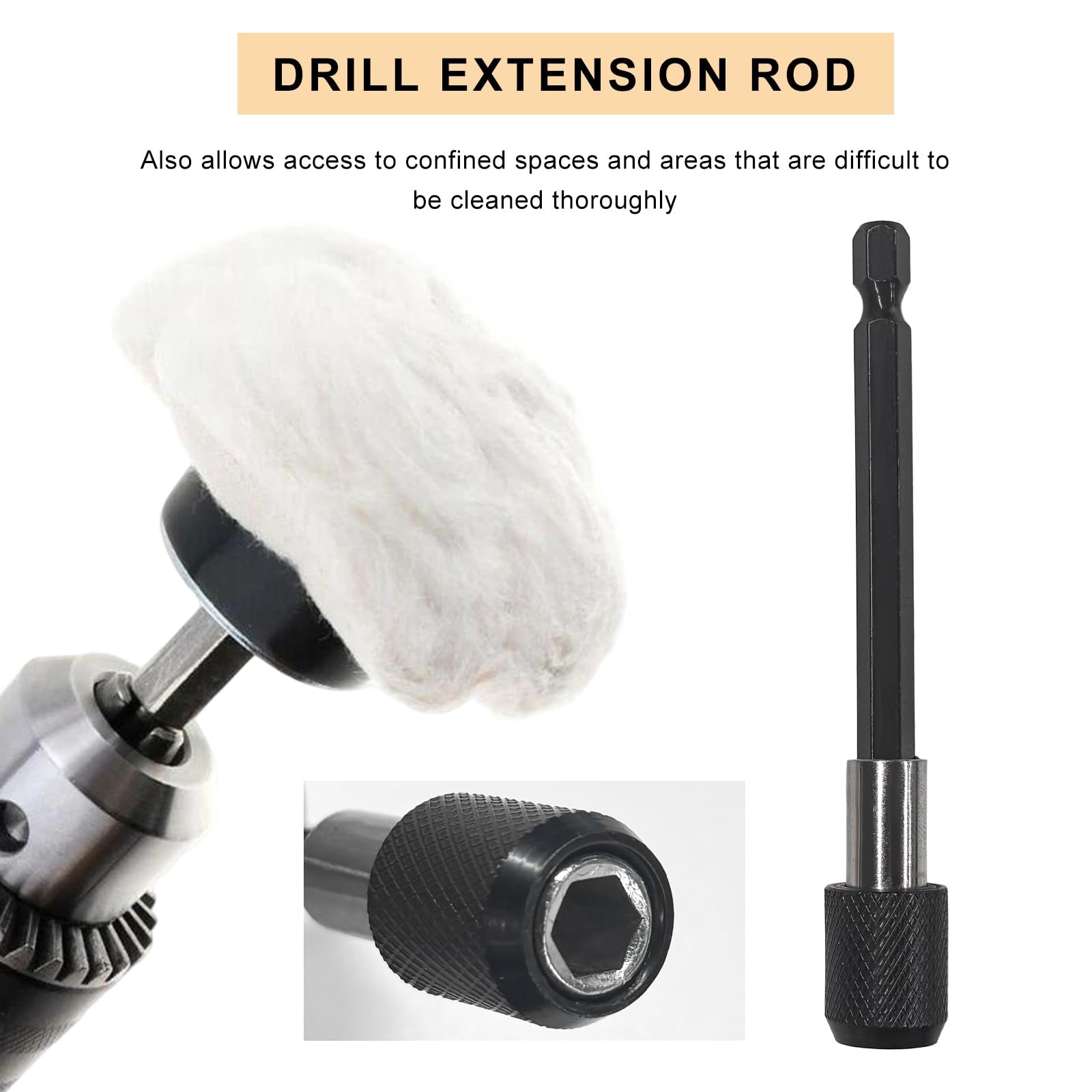 10PCS Buffing Wheel Kit for Drill, Cotton Polishing Pads with 1/4″ Hex Shafts…
