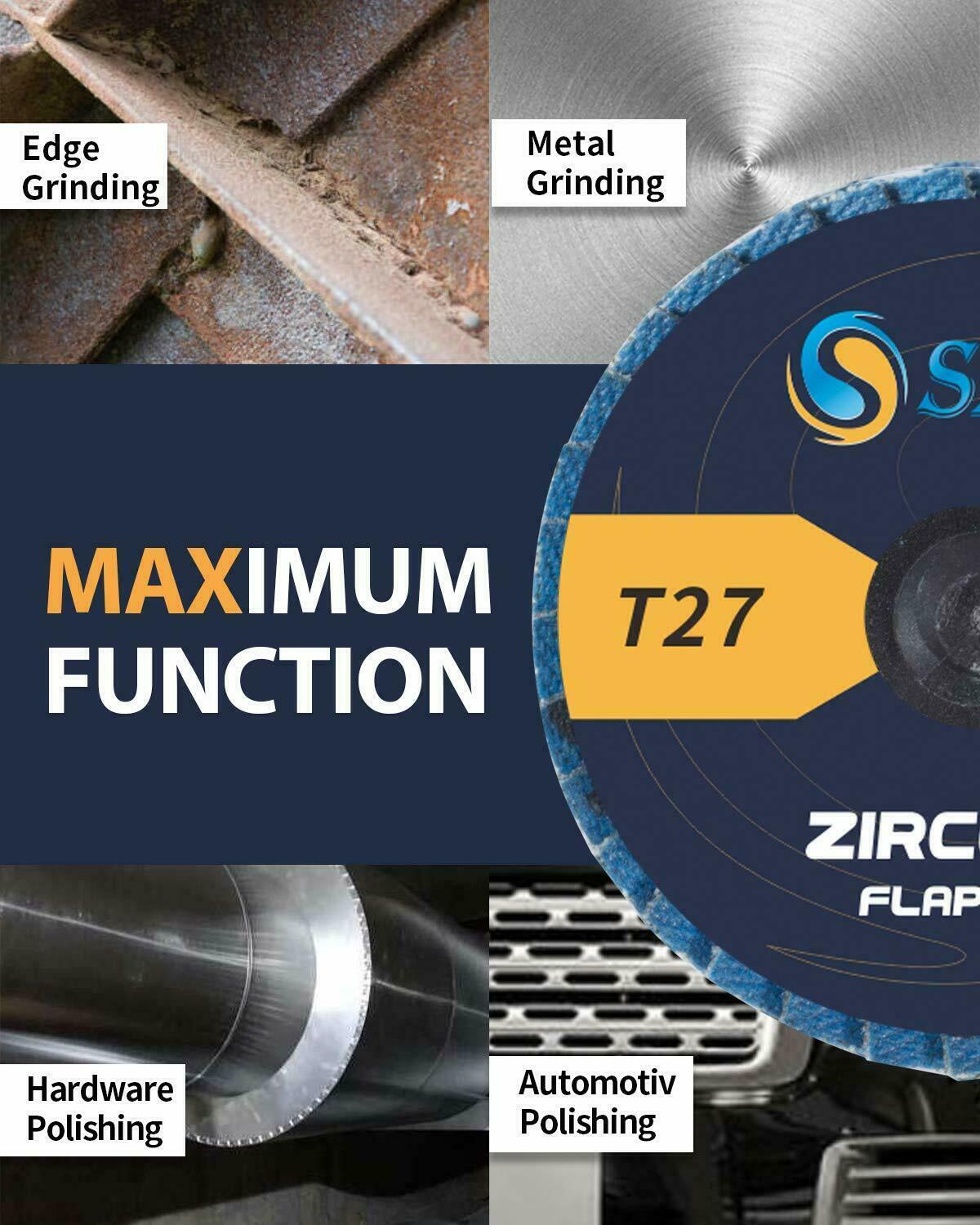 SATC 20PCS 2″(50mm) Zirconia Quick Change Flap Disc for Iron Rust Removal 80#