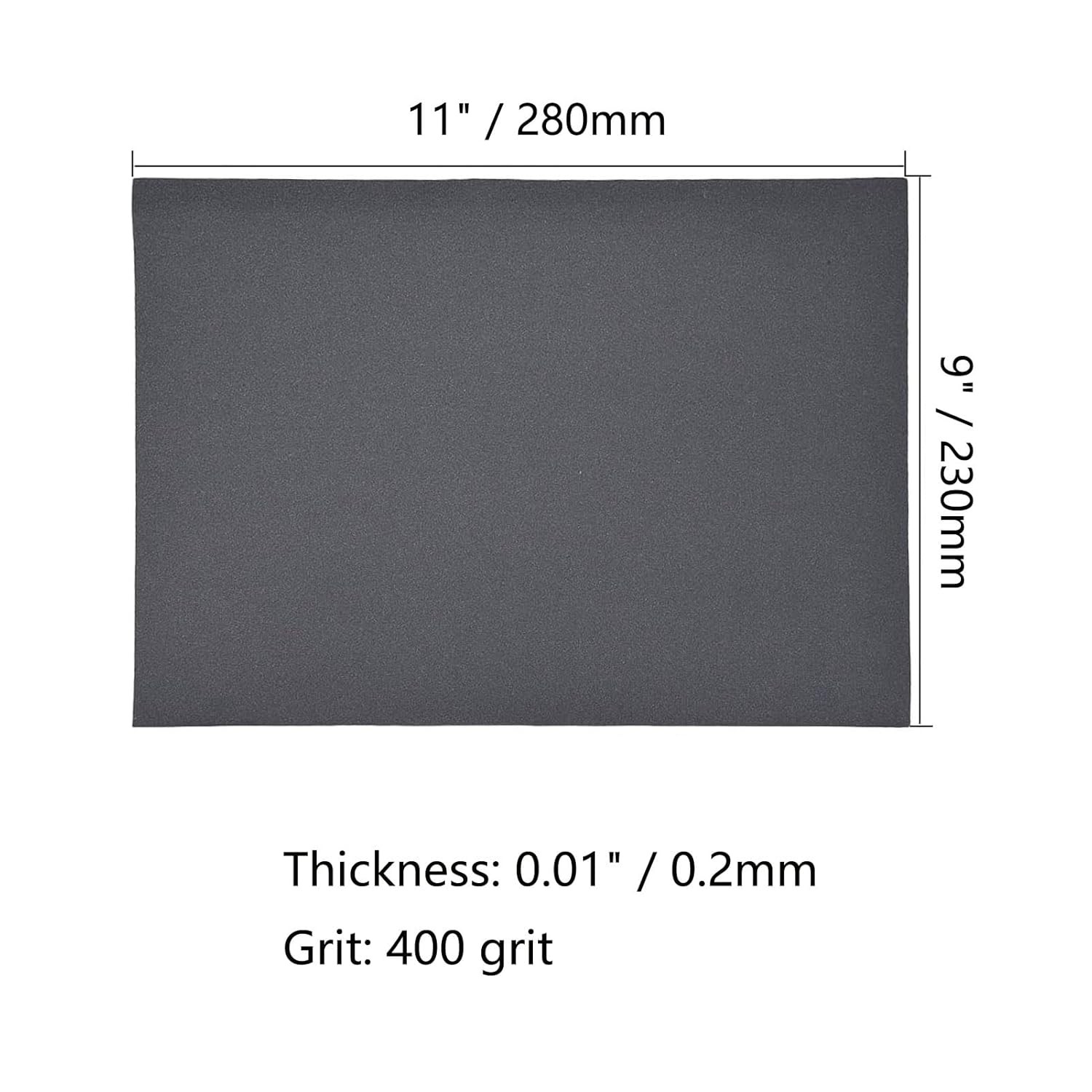 10Pcs 400 Grit Sandpaper Sheet 9 Inch X 11 Inch, Resin Bonded Sandpaper for Wet
