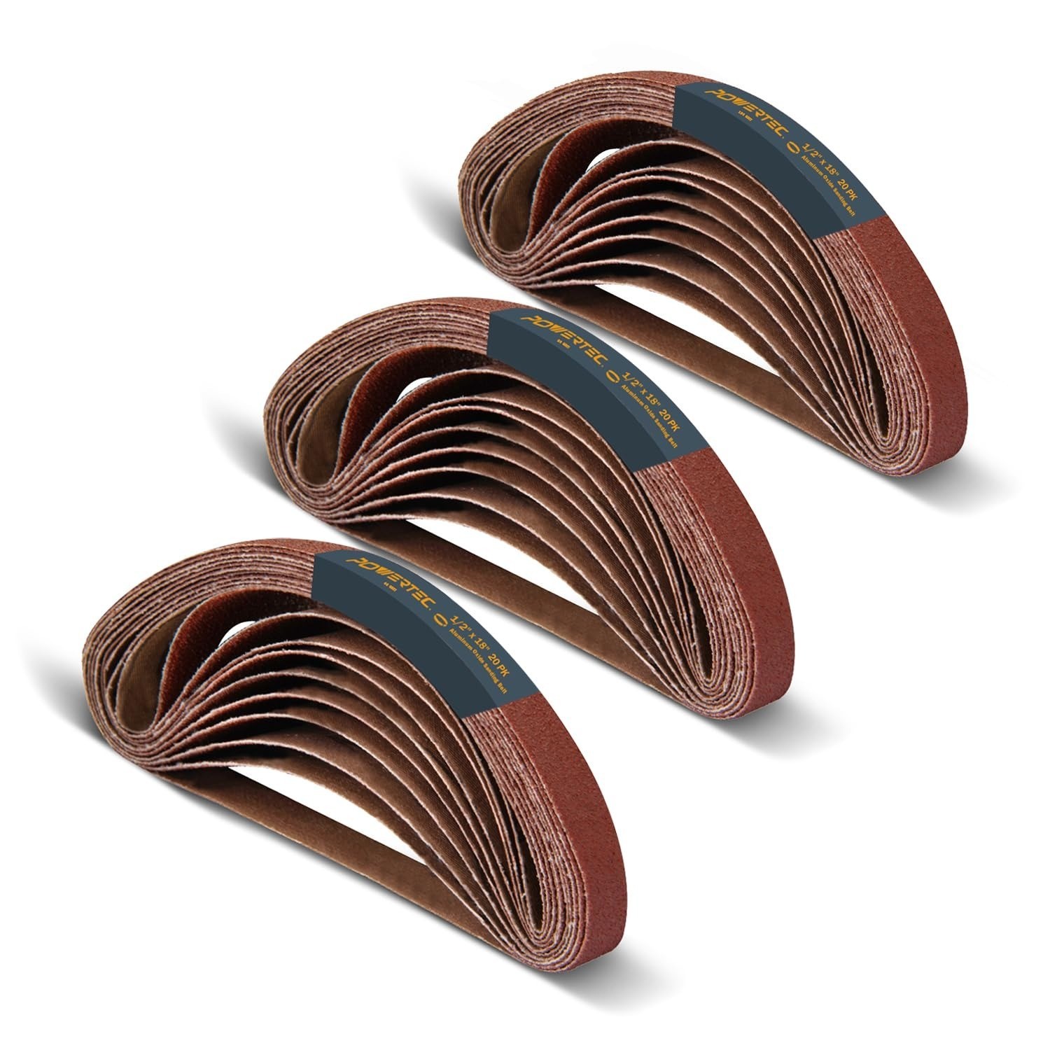 1/2 x 18 Inch Sanding Belts 50PK 40-240 Grit Aluminum Oxide Air File Sander