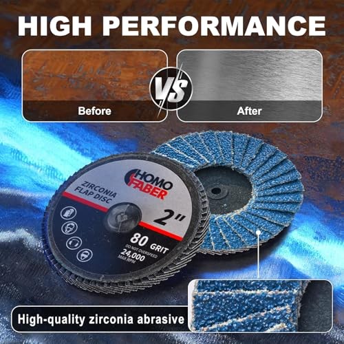 PCS 2 Inch Flap Discs for Die Grinder with 1/4″ Holder | 36/60/80/120 Grit 50